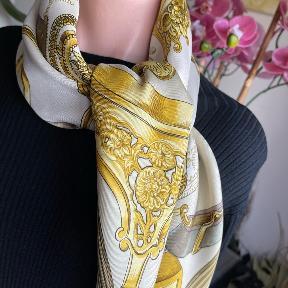Hermès Silk Scarf Etriers By Francoise De La Perriere. - Picture 7 of 16